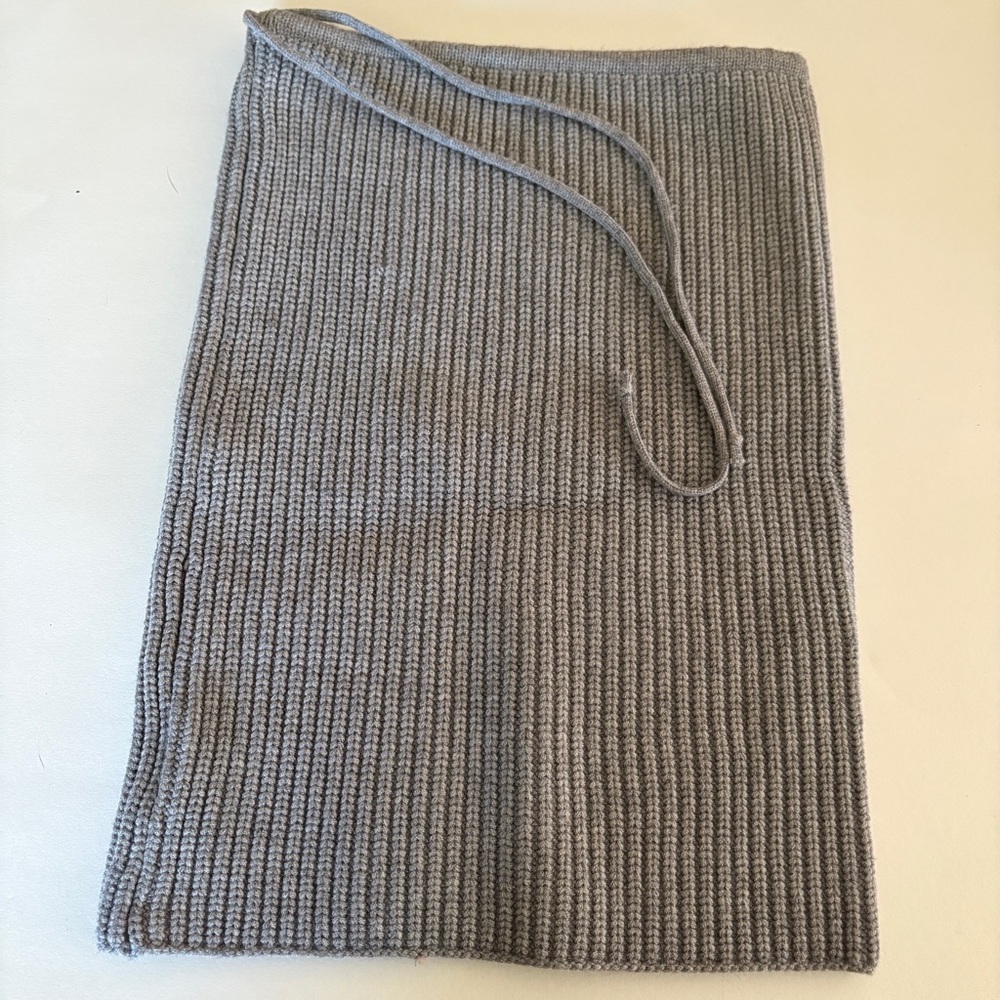 Mer Sea tube scarf, knit neck gaiter w/ drawstring